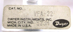 DWYER, VFA-22 , FLOW METER, 0.2-1.0 1/MIN-AIR , SURPLUS