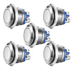 5/10x Metal Boat Horn Momentary Push Button 12mm Stainless Steel Starter Switch