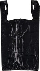 Bags 1/6 Large 21 x 6.5 x 11.5 BLACK T-Shirt Plastic Grocery Shopping Bags