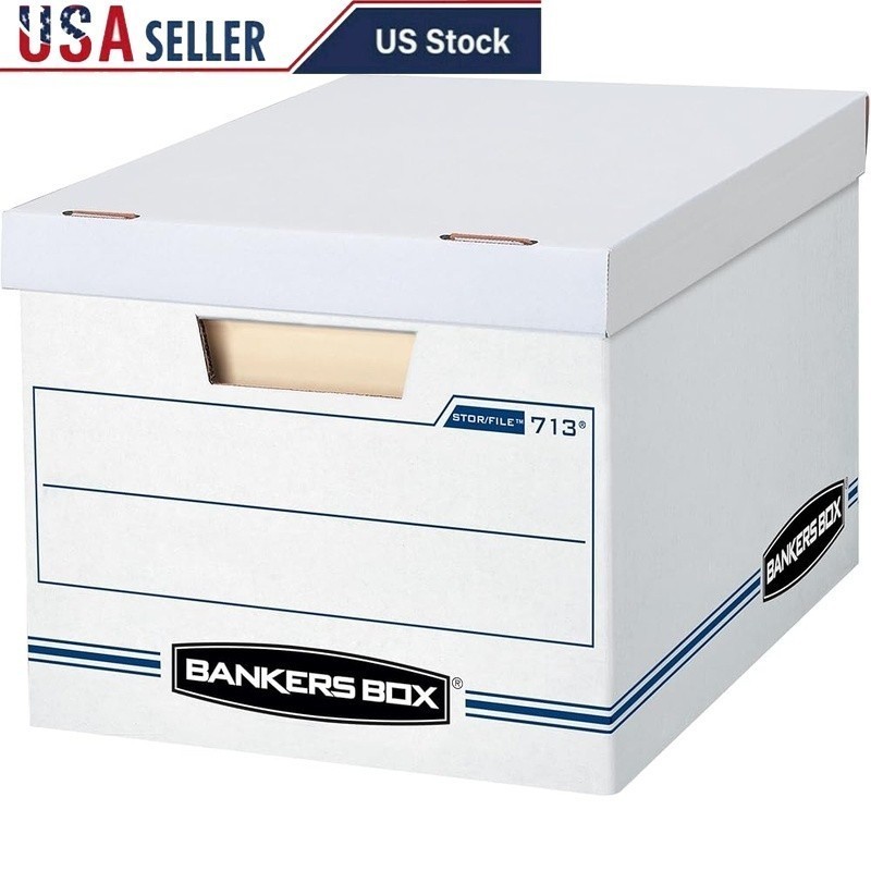Collapsible Cardboard Storage Boxes 12 Pack White Lift Off Lid Stacking Solution
