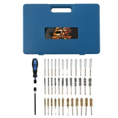 Drill Brush Cleaning Set Steel Brass Nylon Wire 36pcs for EGR 8-19mm Hex
