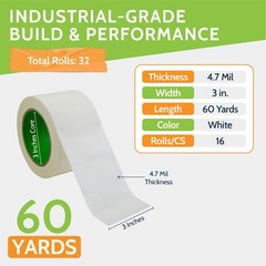 32 Rolls Masking Painters Tape, 3″ x 60 Yards, 4.7 Mil for General Use