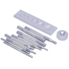 11pcs/Set Craft Tool Die Punch Snap Rivet Setter Base DIY Leather Working Craft