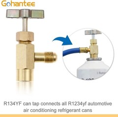 R1234yf Can Tap Adapter Fitting Kits, 1/4 SAE to 1/2 Acme LH Can Bottle Tap O…