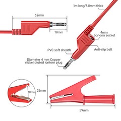Stackable Banana to Banana Plug Test Lead 10PCS Full Insulated Alligator Clips
