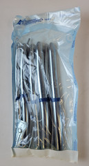 Set of 7 Aesculap Hegar Uterine Dilators 3-18 mm, Double-Ended, S-Shaped, 7-3/4″