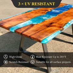 New 2 Gallon UV Resistant Epoxy Resin Kit 256oz Anti-Yellowing for Tables