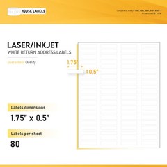 1000 Sheets 80000 Labels BLACKOUT 1.75×0.5 FAST PEEL 80UP Return Address Labels
