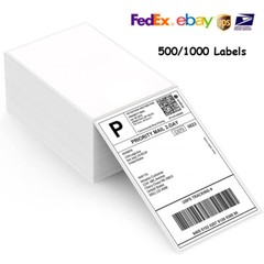 500/1000 Fanfold 4×6 Direct Thermal Shipping Labels for Zebra & Rollo Printer
