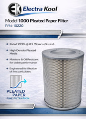 Electra-Kool Model 1000 Pleated Paper Replacement Filter PN 10220 Wayne Products