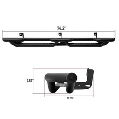 Steel Running Boards Side Steps Black 2010-2024 for Dodge Ram 2500/3500 Quad Cab