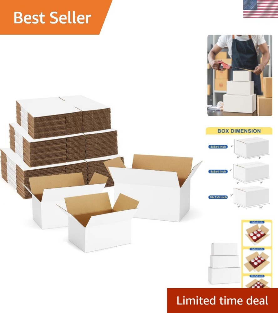 Space-Saving Shipping Boxes 45-Pack: Mixed Sizes for Efficient Packing & Mailing