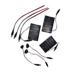 DC Barrel Plug Pigtails + AA Battery Holders + 9V Battery Adapters for Arduino