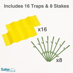 Safer Brand Home SH5026 Houseplant Sticky Stake Insect Traps No Size, Yellow