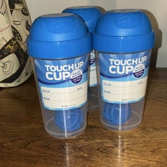 Set of 3 Touch Up Cup Rapid Mixing Paint Cup 13 fl oz Blue/Clear w/ Lid & Ball