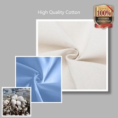 TOPDesign 1-Pack Canvas Tote Bag with an External Large, Light Blue/Natural