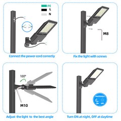 200W LED Shoebox Area Light Outdoor Commercial Parking Lot Street Pole Lighting