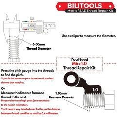BILITOOLS M3x0.5 Helicoil Thread Repair Kit Metric HSS Drill