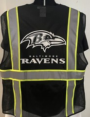 🏈🦺BALTIMORE RAVENS SAFETY PPE WORK VEST W/REFLECTIVE STRIP L/XL/2X-4XL BLACK
