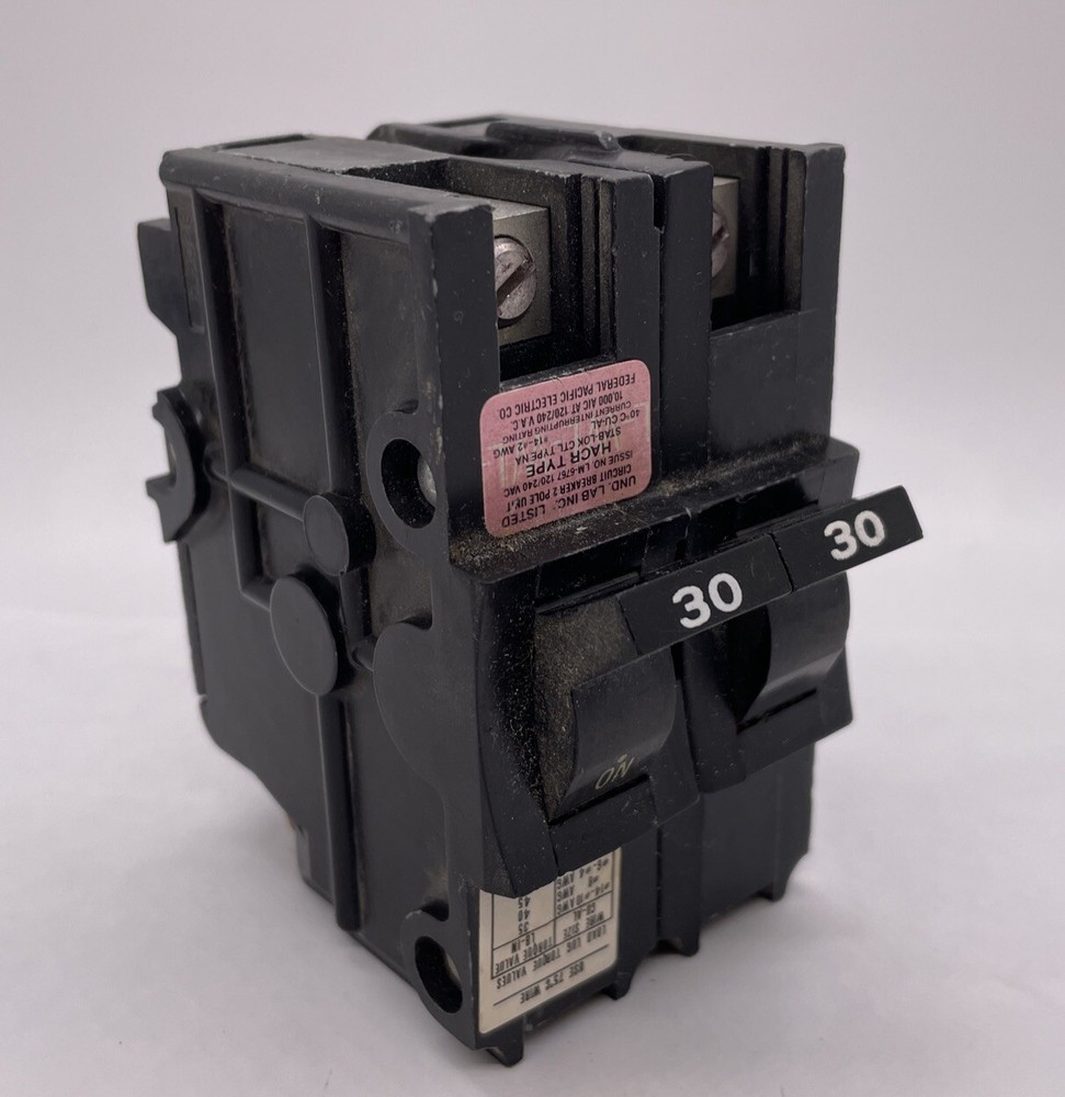 Federal Pacific FPE 30 Amp 2 Pole Stab-Lok Circuit Breaker Type NA
