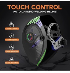 HITBOX Welding Helmet Auto Darkening, 3.94″X3.74″ Super Large Viewing True Color