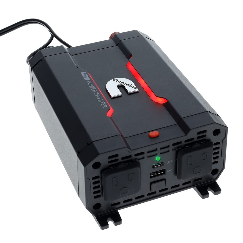 Cummins CMN400 400 Watt Car Inverter DC 12 Volts to 110 Volts AC Converter (F…