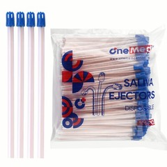 500(5 Bags) CLEAR/BLUE Disposable Dental Saliva Ejector Evacuation Suction Tips