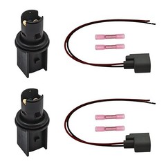 2Pcs Side Marker Light Park Lamp Bulb Socket Connector Plug Pigtail Harness Kit