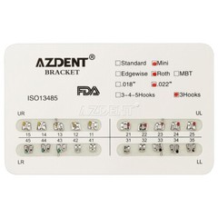 10 X Dental Orthodontics Brackets Braces Mini Roth Slot 0.022 Hooks 3 AZDENT