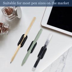 ZUFECY 6 Pack Adhesive Pencil Holders for Desk, Flexible Black Silicone Pen H…