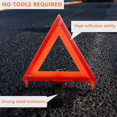 DOT Approved Warning Triangles 3 Pack Reflective Emergency Road Safety Kit Case