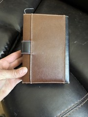 Vintage 1993 Leather 6 Ring Organizer Planner Address Book 7.5 x5 Snap Front