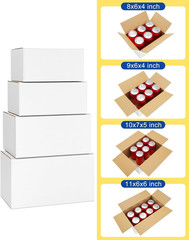 20-Pack Assorted Shipping Boxes: Small White Corrugated Mailers