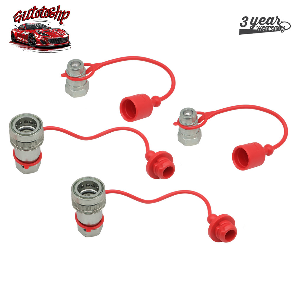 2 Sets 1/2″ Ag Hydraulic Quick Connect Couplers Poppet Ball Pioneer Style