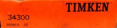 TIMKEN TAPERED ROLLER BEARING CONE 34300, 3.0000″ ID, 0.9060″ WIDTH