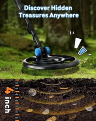Metal Detector for Kids, Waterproof Kids Metal Detector, 7.4 Inch Search Coil wi