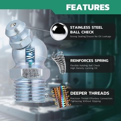 Grease Fittings Kit 100PCS 1/4-28 SAE Zerk Straight with Caps High-Performanc