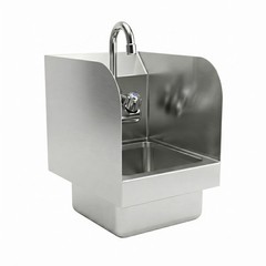12 in. x 9 in. x 13 in. Wall Mount Stainless Steel Hand Sink with Side Splashes