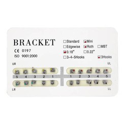 Orthodontic Brackets 20pcs per Pack Mini Roth 0.018″ 3 Hooks 1-100 Packs Dental