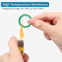 1mm Cross Section , ID:1-58mm O-ring for Automotive A/C Plumbing Repair (Green)
