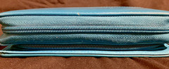 Teal Blue Mundex Zippered Faux Leather Planner Organizer Wallet Agenda by Mundi
