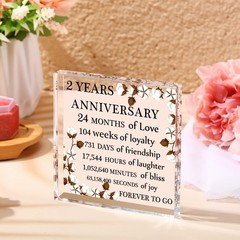 Yalikop 2 Years Anniversary Acrylic Gift for Him 0.6 Thickness, Clear Or Na