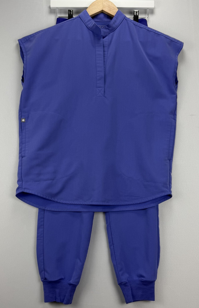 FIGS Rafaela Sleeveless Top XXS HW Zamora Jogger Pants XSP Scrub Set Royal Blue