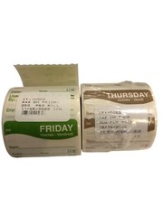 Food Safety Labels 7 Rolls Day of the Week Monday-Sunday 250 per Roll 2” Square