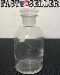 250ml Clear Glass Reagent Bottle, Narrow Mouth With Stopper Size 27 #213T5