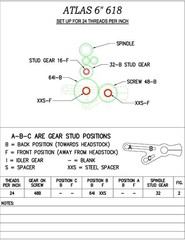 6″ Back-Geared Screw-Cutting Lathe Operator Instr. Manual Fits Atlas Model 618