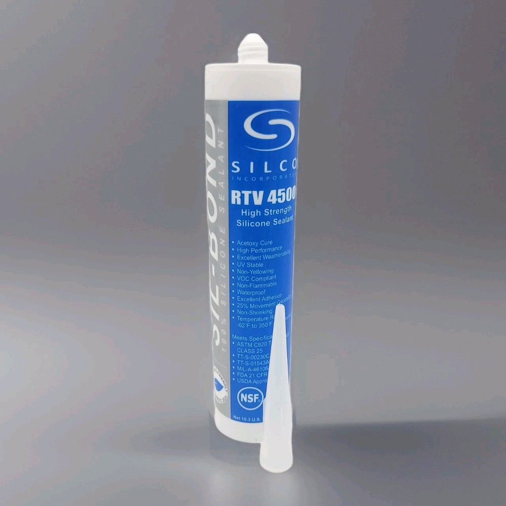 24x Sil-Bond Food Grade RTV 4500 Silicone Sealant Adhesive Wht 10.3oz Case of 24