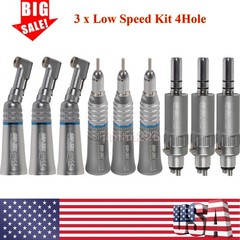 Dental Slow Speed Handpiece Contra Angle/Straight /Air Motor 4Hole NSK Style NEW