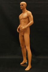 Adult Tan Male Realistic Fiberglass Standing Full Body Mannequin with Base