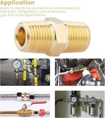 1/8 NPT Solid Brass Nipples – Heavy-Duty Pipe Adapter Fittings, 4-Pack